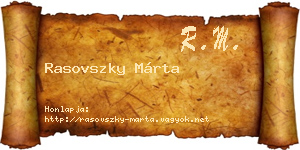 Rasovszky Márta névjegykártya