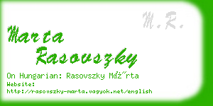 marta rasovszky business card